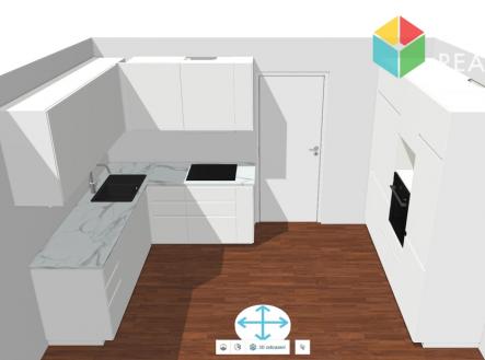 vizualizace kuchyně | Pronájem bytu, 2+kk, 54 m²
