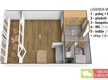 . | Pronájem bytu, 1+kk, 26 m²