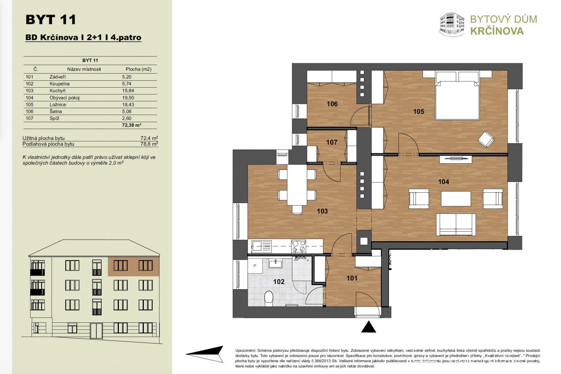 Půdorys - byt 11 BD Krčínova Kolín.jpg