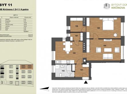 Půdorys - byt 11 BD Krčínova Kolín.jpg | Prodej bytu, 2+1, 79 m²