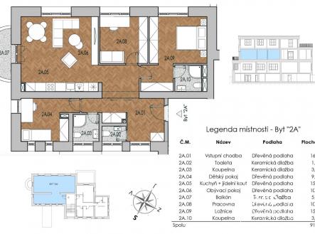 Půdorys - Vila Poděbrady byt 2A.jpg | Prodej bytu, 4+kk, 91 m²