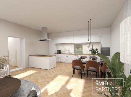 Vila Podebrady - byt 3A kuchyň vizu.jpg | Prodej bytu, 4+kk, 164 m²