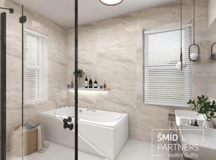 Vila Podebrady - byt 3A koupelna vizu.jpg | Prodej bytu, 4+kk, 164 m²