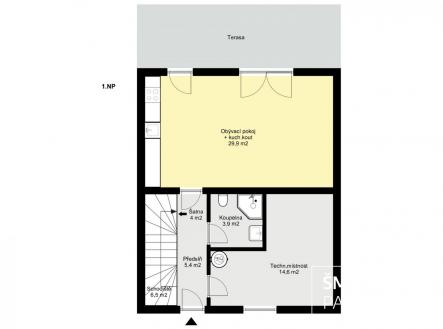 Pudorys - RD Stitary 1NP v2.jpg | Pronájem - dům/vila, 119 m²