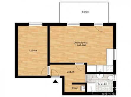 Pudorys - BD Velim byt 2 v2.jpg | Prodej bytu, 2+kk, 47 m²