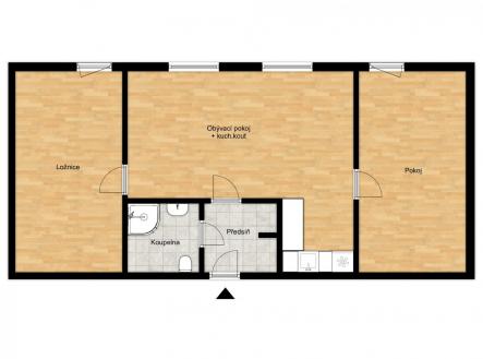 Pudorys - BD Velim byt 10 v2.jpg | Prodej bytu, 3+kk, 63,3 m²