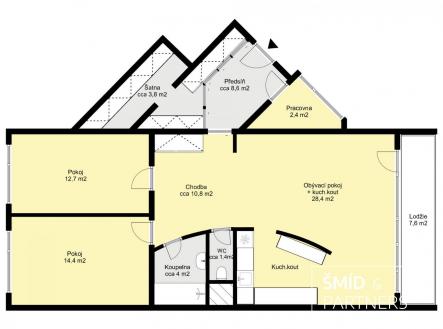 Pdorys - byt Amforov Praha - Stodlky.jpg | Pronájem bytu, 3+kk, 97,5 m²