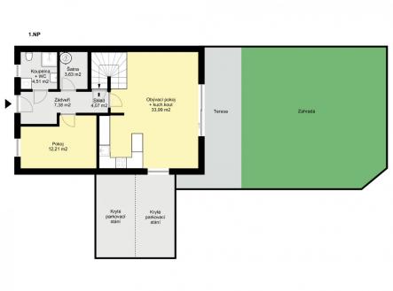 Půdorys - byt Revoluční Poděbrady 1NP.jpg | Prodej bytu, 5+kk, 136 m²