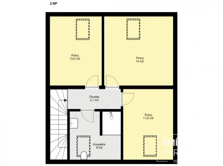 Pudorys - RD Stitary 2NP v2.jpg | Pronájem bytu, 5+kk, 128 m²
