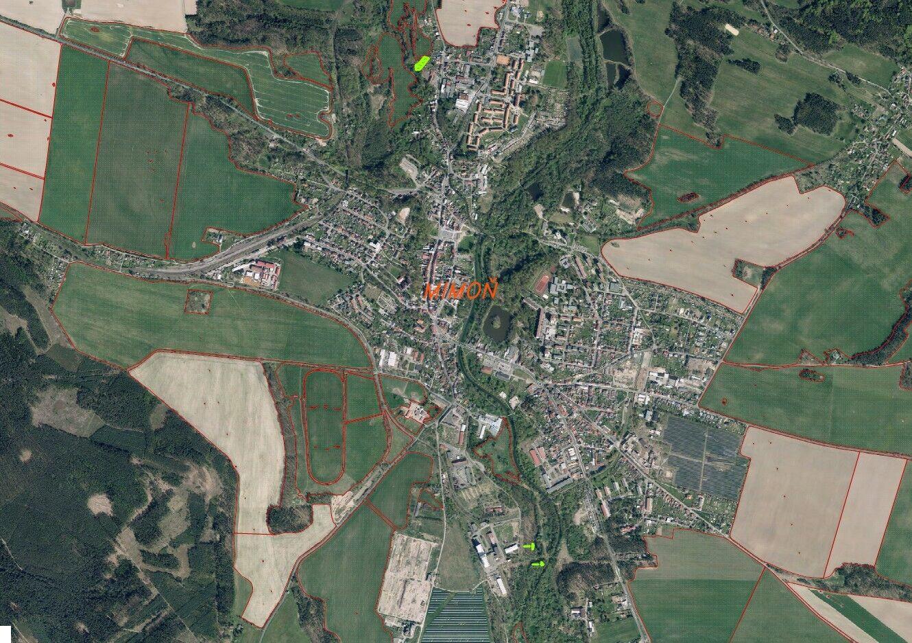 dražba pozemků Mimoň