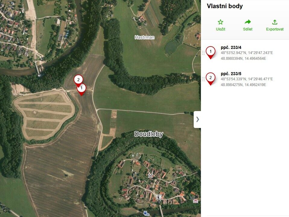 Prodej pozemků Doudleby