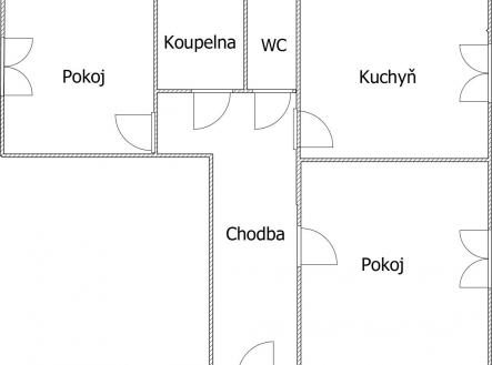 Půdorys | Prodej bytu, 2+1, 58 m²