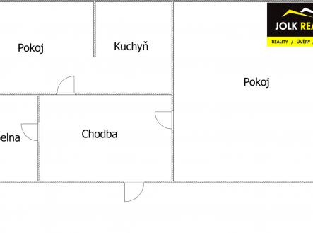 Půdorys | Pronájem bytu, 1+1, 48 m²