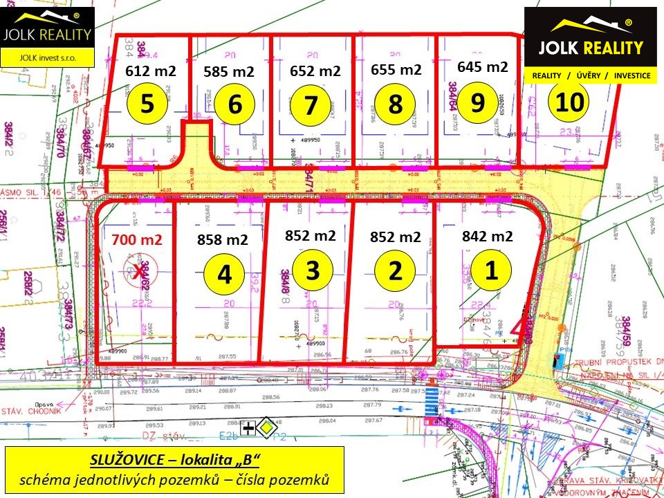 SLUŽOVICE-lokalita-B---stavební-pozemky---schéma-a-číslování---12-2025