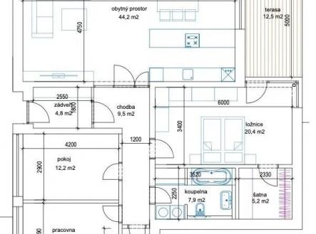 2d půdorys | Prodej bytu, 4+kk, 146 m²