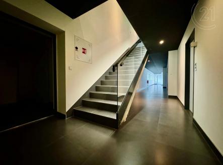 schody s betonová podlaha | Pronájem bytu, 3+kk, 74 m²
