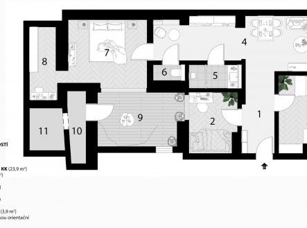 . | Prodej bytu, 4+kk, 92 m²