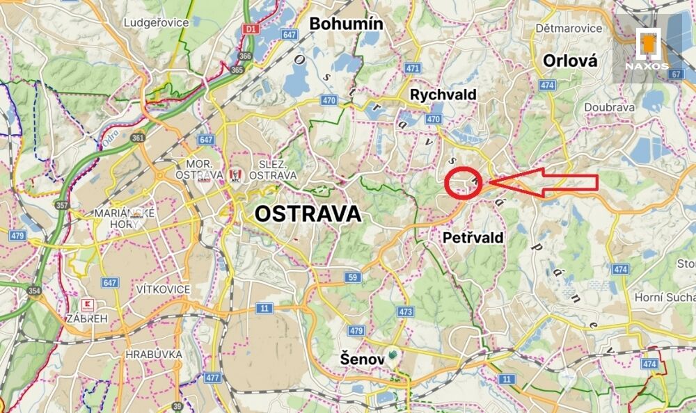 Komerční pozemek 6.865 m2, průmyslová zóna bývalý důl Evžen, ul. Rychvaldská, Petřvald u Karviné