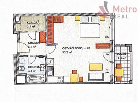 Fotka 1 | Prodej bytu, 2+kk, 54 m²