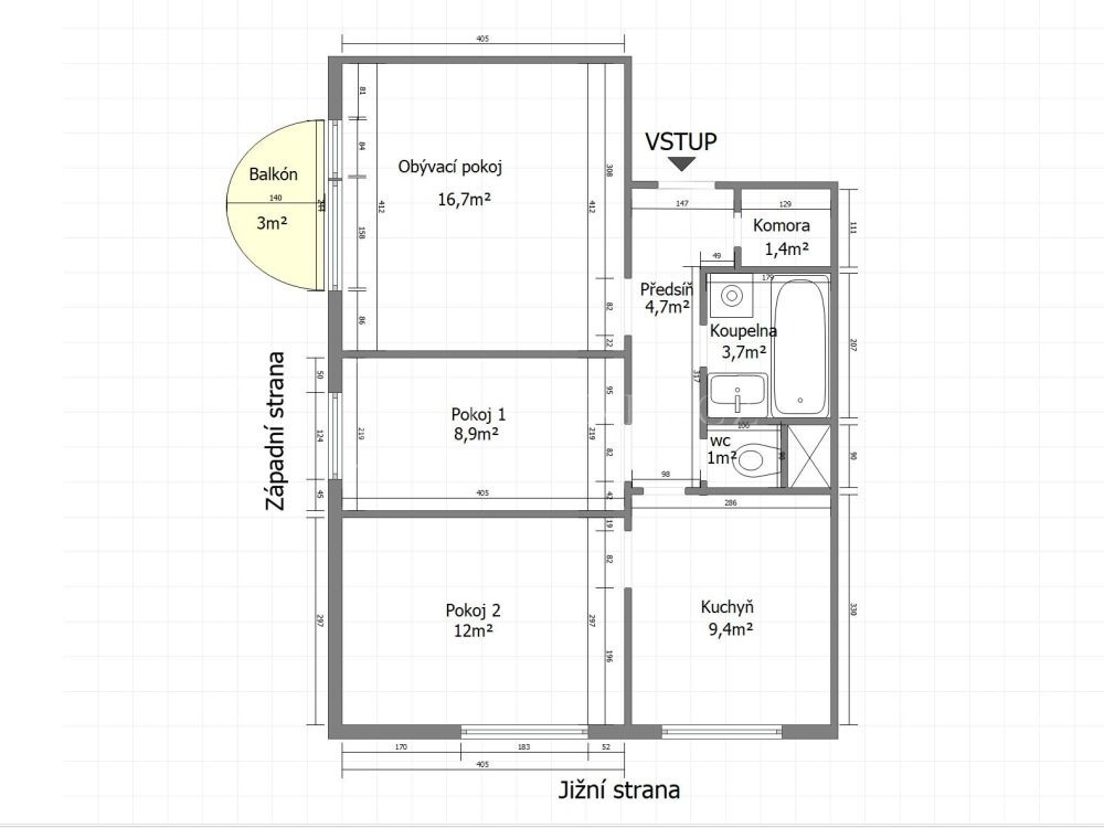 Krásný, slunný 3+1/B, 63m², v krásné obci Loučovice, jen 3km od Lipenské přehrady.