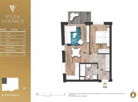 . | Prodej bytu, 2+kk, 46 m²