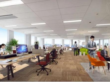 kancelář s koberec, televize, drop strop, a přirozené světlo | Pronájem - kanceláře, 150 m²