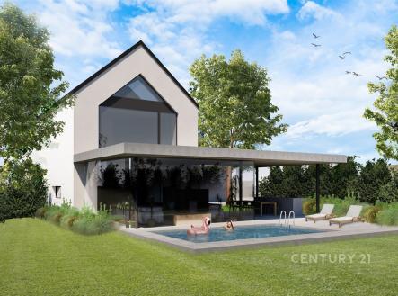Vizualizace dům bazén | Prodej - dům/vila, 238 m²