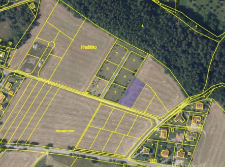 Výsek z katastru | Prodej - pozemek pro bydlení, 1 608 m²