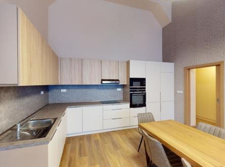 kuchyň s jídelním koutem | Prodej bytu, 4+kk, 100 m²