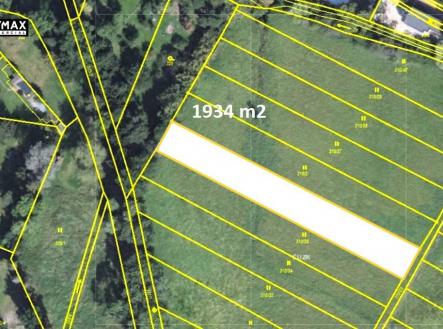 pozemek 1934 m2 - letecký snímek | Prodej - pozemek, trvalý travní porost, 1 934 m²