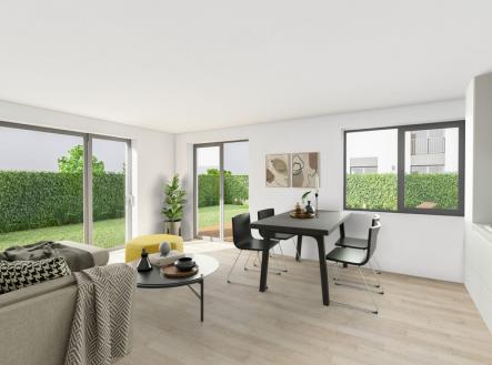 vizualizace_obývací pokoj | Prodej - dům/vila, 110 m²