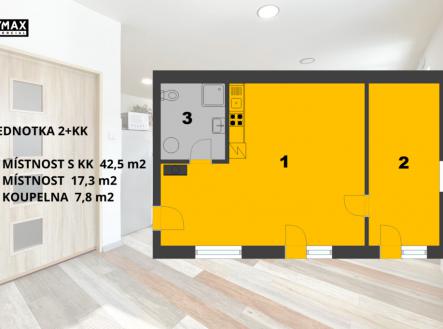 půdorys | Pronájem bytu, 2+kk, 67 m²