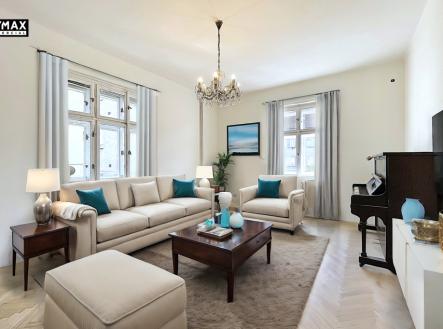 obývací pokoj vizualizace 2.NP | Prodej - dům/vila, 242 m²