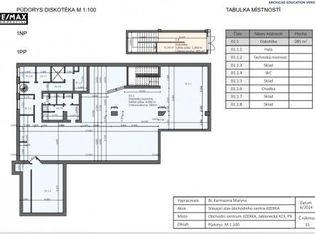 půdorys | Pronájem - skladovací prostor, 285 m²