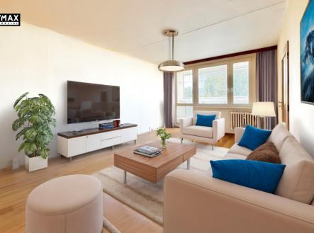 vizualizace-obývací pokoj | Prodej bytu, 3+1, 81 m²