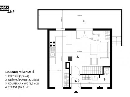 1.NP | Prodej - chata/rekreační objekt, 65 m²