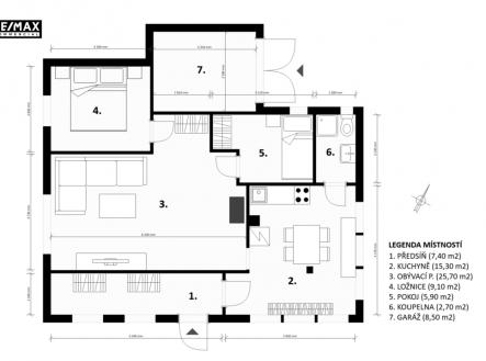 půdorys | Prodej - chata/rekreační objekt, 74 m²