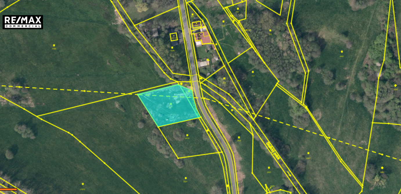 pohled na pozemek z ptačí perspektivy