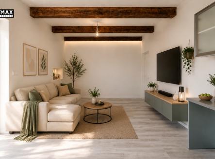 vizualizace  - obývací část | Prodej bytu, 3+kk, 69 m²