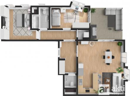 Pronájem bytu, 3+kk, 83 m²