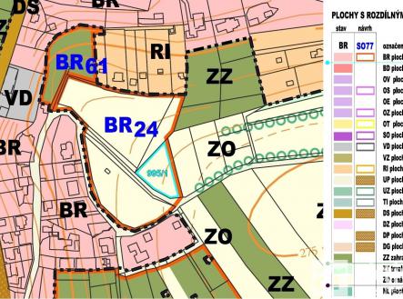 03_ÚP mapa výřez BR24+L | Prodej - pozemek pro bydlení, 1 441 m²