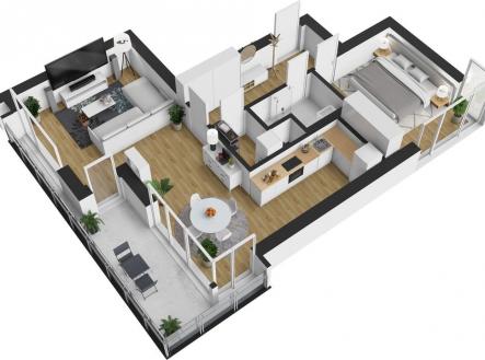 vizu_2 | Pronájem bytu, 2+kk, 73 m²