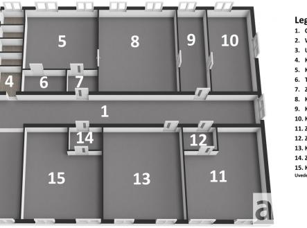 3D půdorys | Pronájem - kanceláře, 240 m²