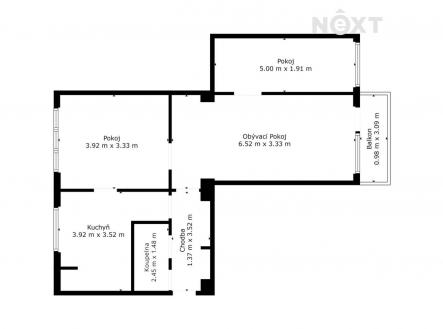 Prodej bytu, 3+1, 63 m²