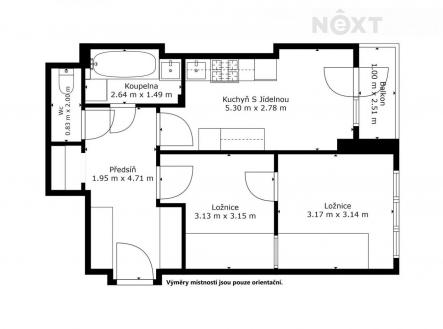 Pronájem bytu, 1+1, 46 m²