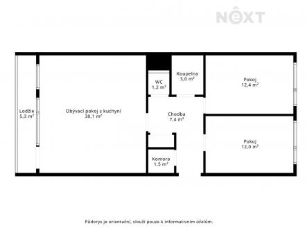Pronájem bytu, 3+kk, 73 m²