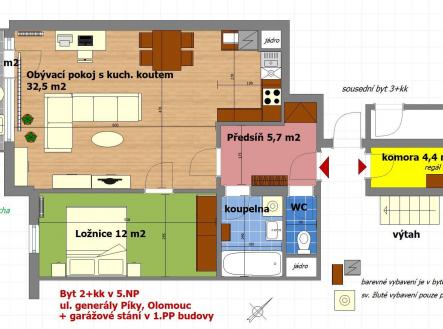 byt 2kk GP 5NP.jpg | Pronájem bytu, 2+kk, 66 m²