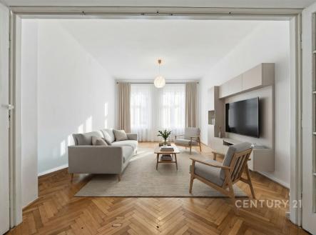 obývací pokoj vizualizace | Pronájem bytu, 4+1, 93 m²