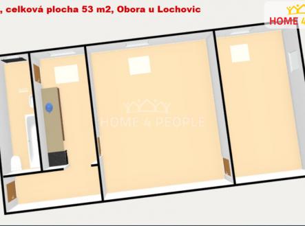 4 | Pronájem bytu, 2+1, 53 m²