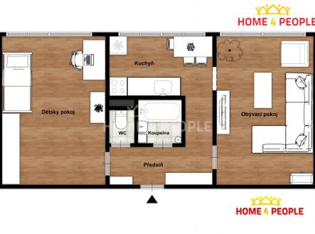 2 | Prodej bytu, 2+1, 56 m²